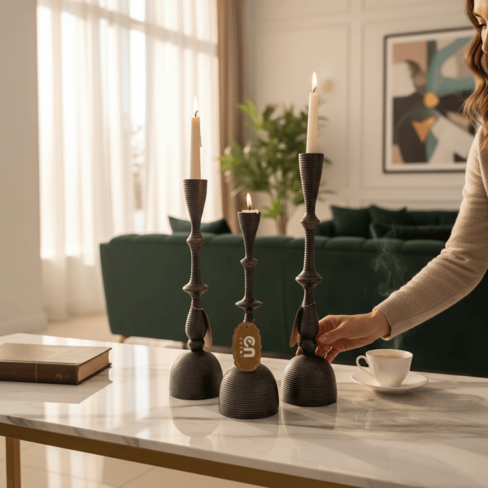 3LÜ DÖKÜM ŞAMDAN SET