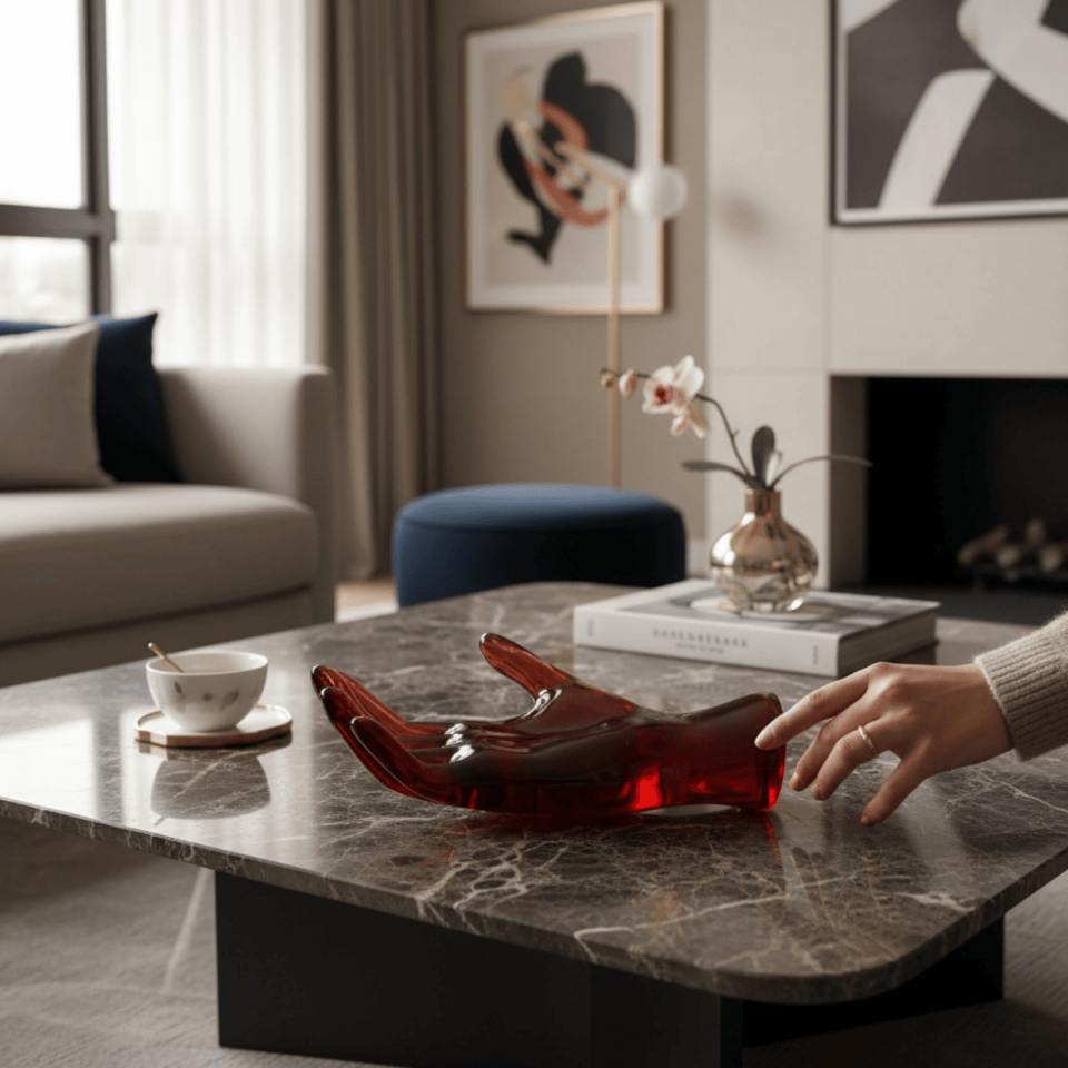 AKRİLİK DEKORATİF EL KIRMIZI