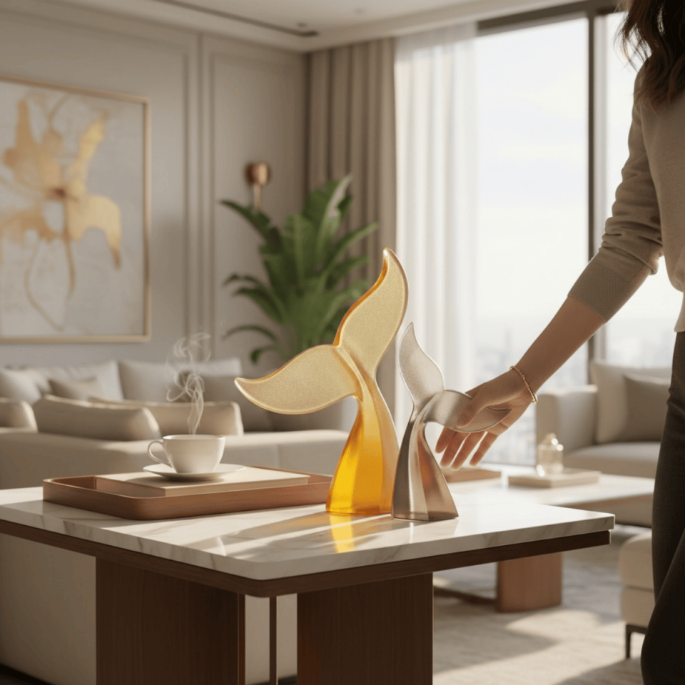 AKRİLİK DEKORATİF 2Lİ BALİNA KUYRUĞU