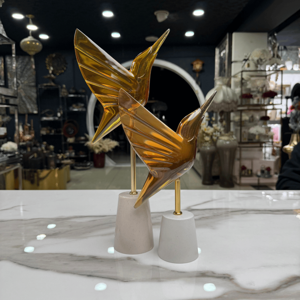 AKRİLİK 2Lİ SİNEK KUŞU OBJE