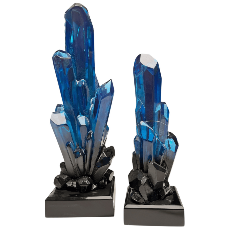 AKRİLİK 2Lİ MAVİ KRİSTAL OBJE