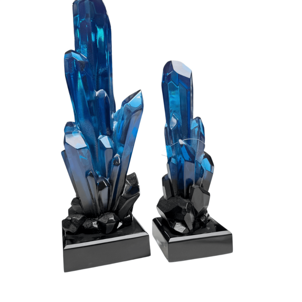 AKRİLİK 2Lİ MAVİ KRİSTAL OBJE