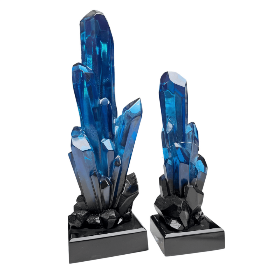 AKRİLİK 2Lİ MAVİ KRİSTAL OBJE