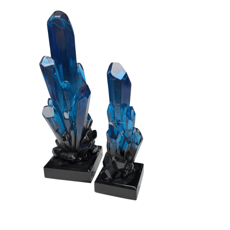 AKRİLİK 2Lİ MAVİ KRİSTAL OBJE