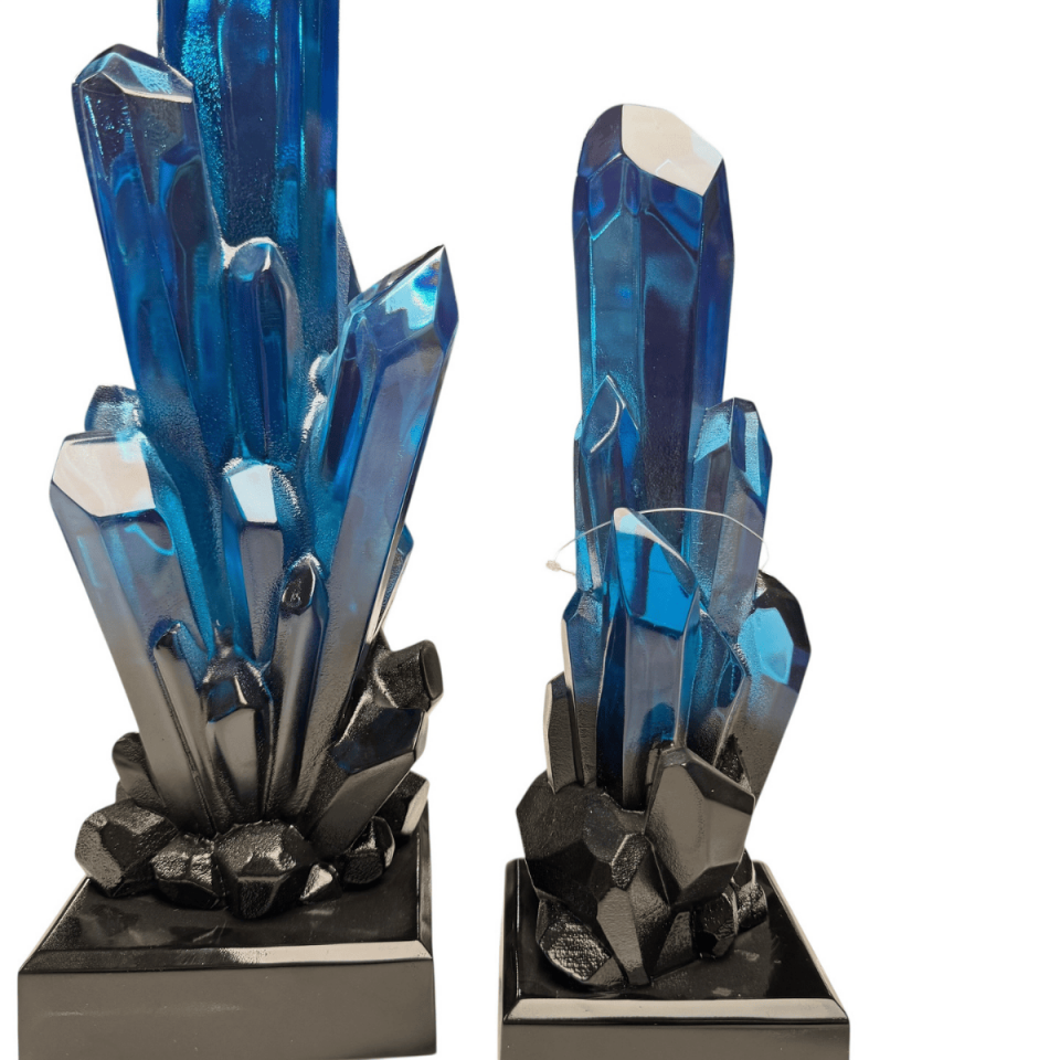 AKRİLİK 2Lİ MAVİ KRİSTAL OBJE