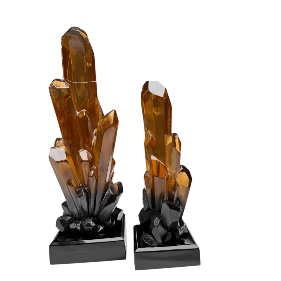 AKRİLİK 2Lİ TURUNCU KRİSTAL OBJE