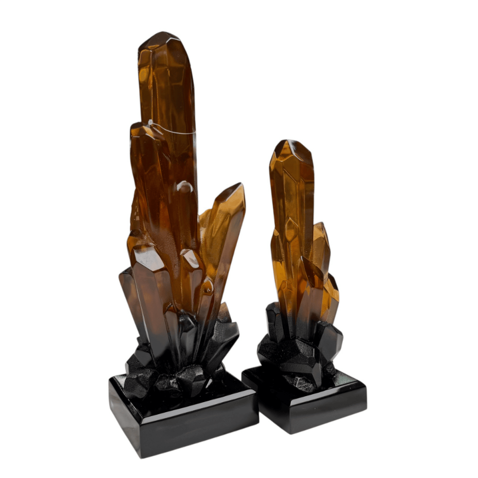 AKRİLİK 2Lİ TURUNCU KRİSTAL OBJE