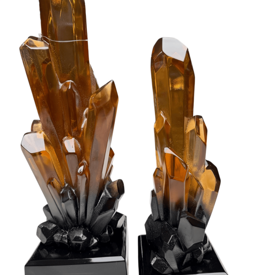 AKRİLİK 2Lİ TURUNCU KRİSTAL OBJE