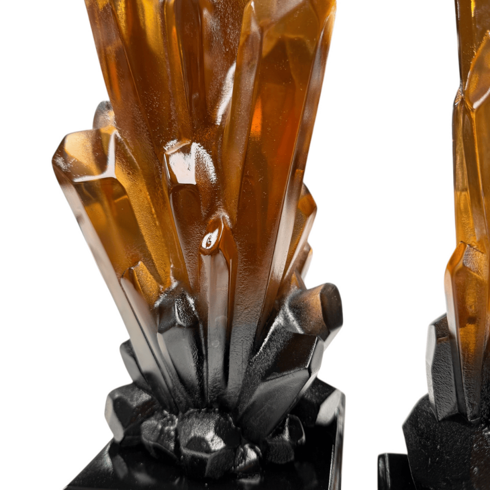 AKRİLİK 2Lİ TURUNCU KRİSTAL OBJE