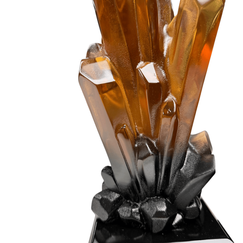 AKRİLİK 2Lİ TURUNCU KRİSTAL OBJE