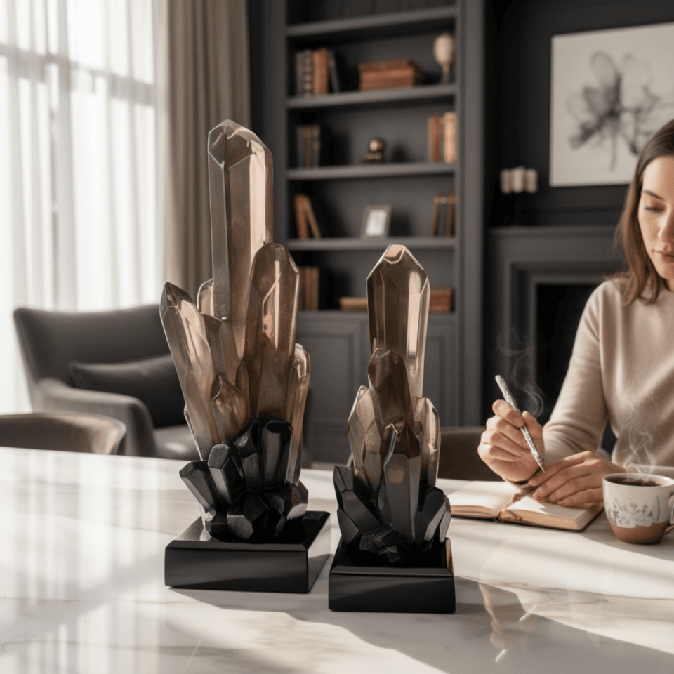 AKRİLİK 2Lİ FÜME KRİSTAL OBJE