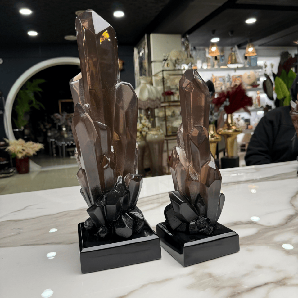 AKRİLİK 2Lİ FÜME KRİSTAL OBJE