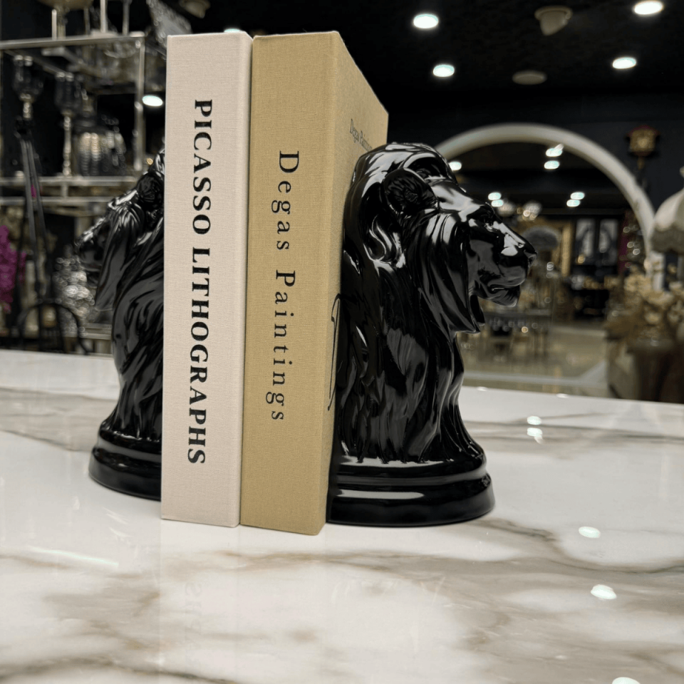 AKRİLİK ASLAN FİGÜRLÜ 2'Lİ KİTAP TUTACAĞI