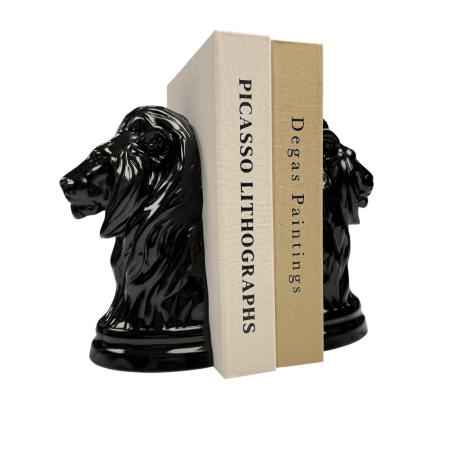 AKRİLİK ASLAN FİGÜRLÜ 2'Lİ KİTAP TUTACAĞI