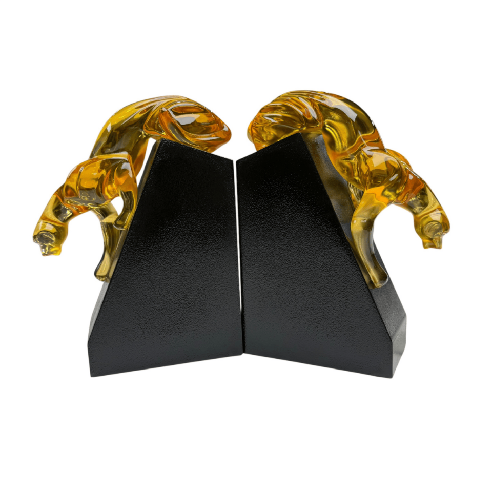 AKRİLİK JAGUAR FİGÜRLÜ 2'Lİ KİTAP TUTACAĞI