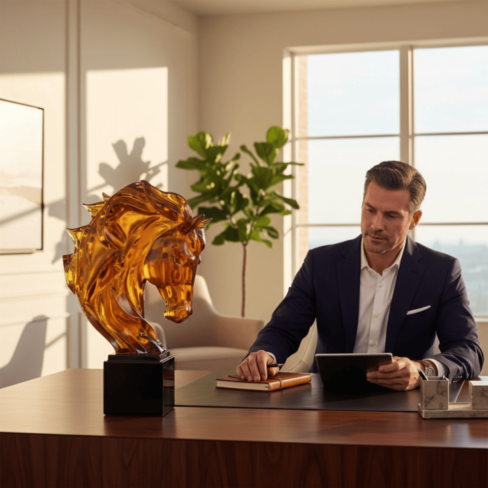 AKRİLİK AT BÜST DEKORATİF OBJE