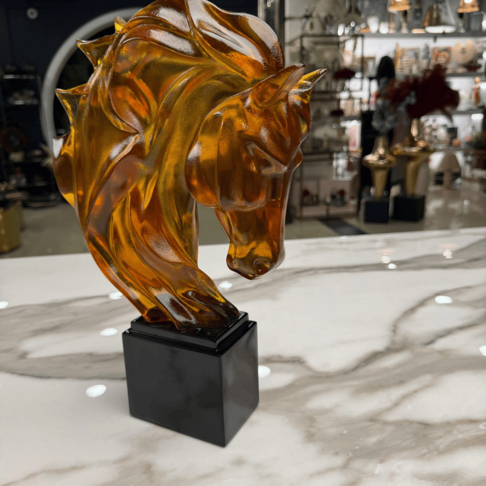 AKRİLİK AT BÜST DEKORATİF OBJE