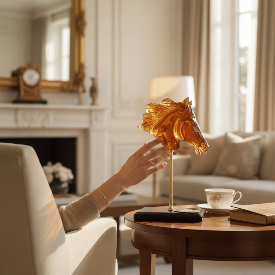 AKRİLİK AT BAŞLI DEKORATİF OBJE