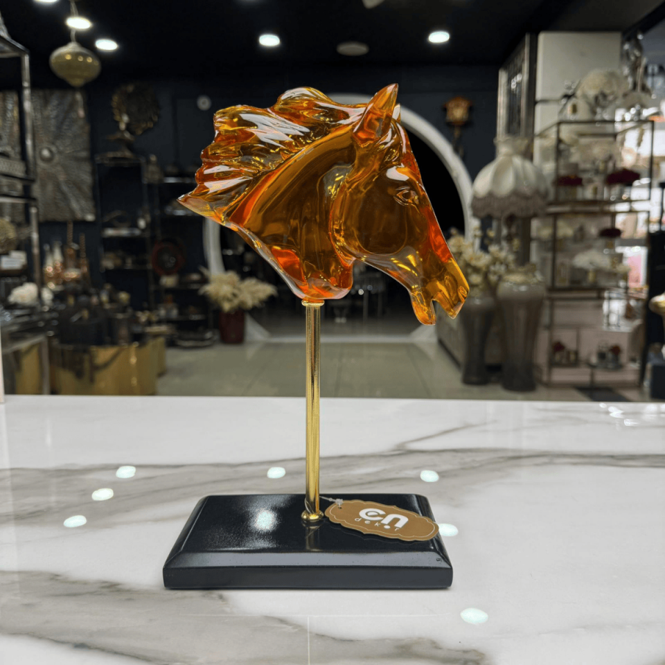 AKRİLİK AT BAŞLI DEKORATİF OBJE