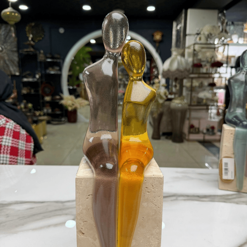 AKRİLİK ÇİFT İNSAN FİGÜRÜ DEKORATİF OBJE