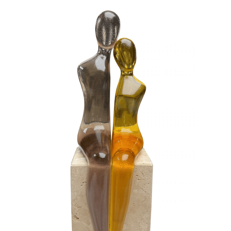 AKRİLİK ÇİFT İNSAN FİGÜRÜ DEKORATİF OBJE