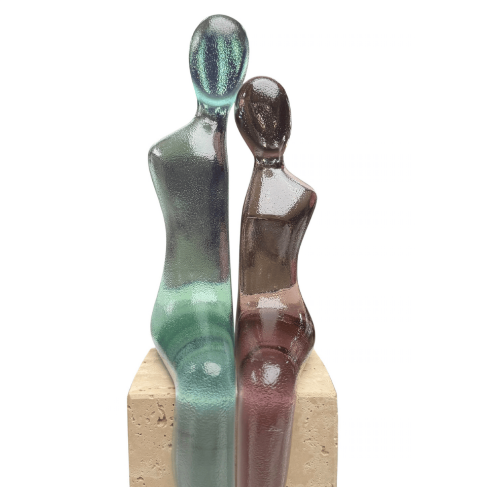 AKRİLİK ÇİFT İNSAN FİGÜRÜ DEKORATİF OBJE