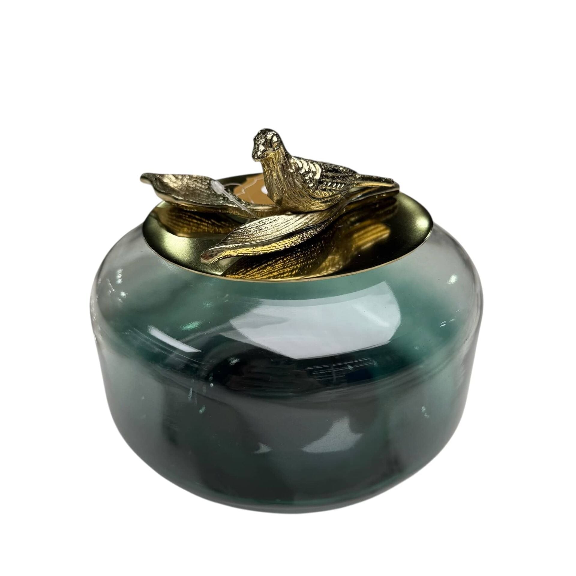 KUŞ FİGÜRLÜ KAPAKLI CAM DEKORATİF KUTU