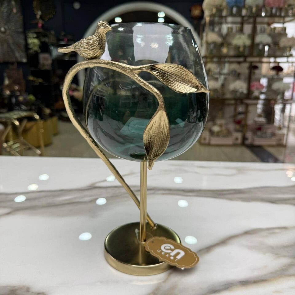 KUŞ FİGÜRLÜ DEKORATİF ŞAMDAN BÜYÜK