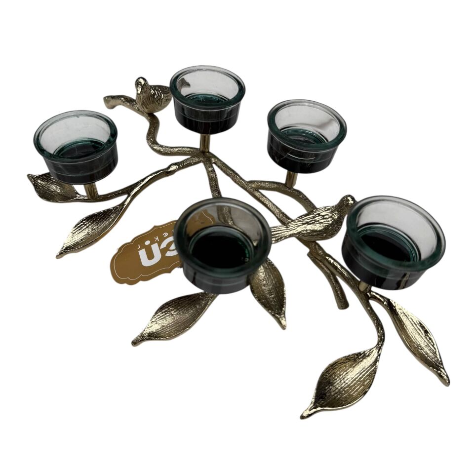 KUŞ FİGÜRLÜ DEKORATİF 5Lİ MUMLUK