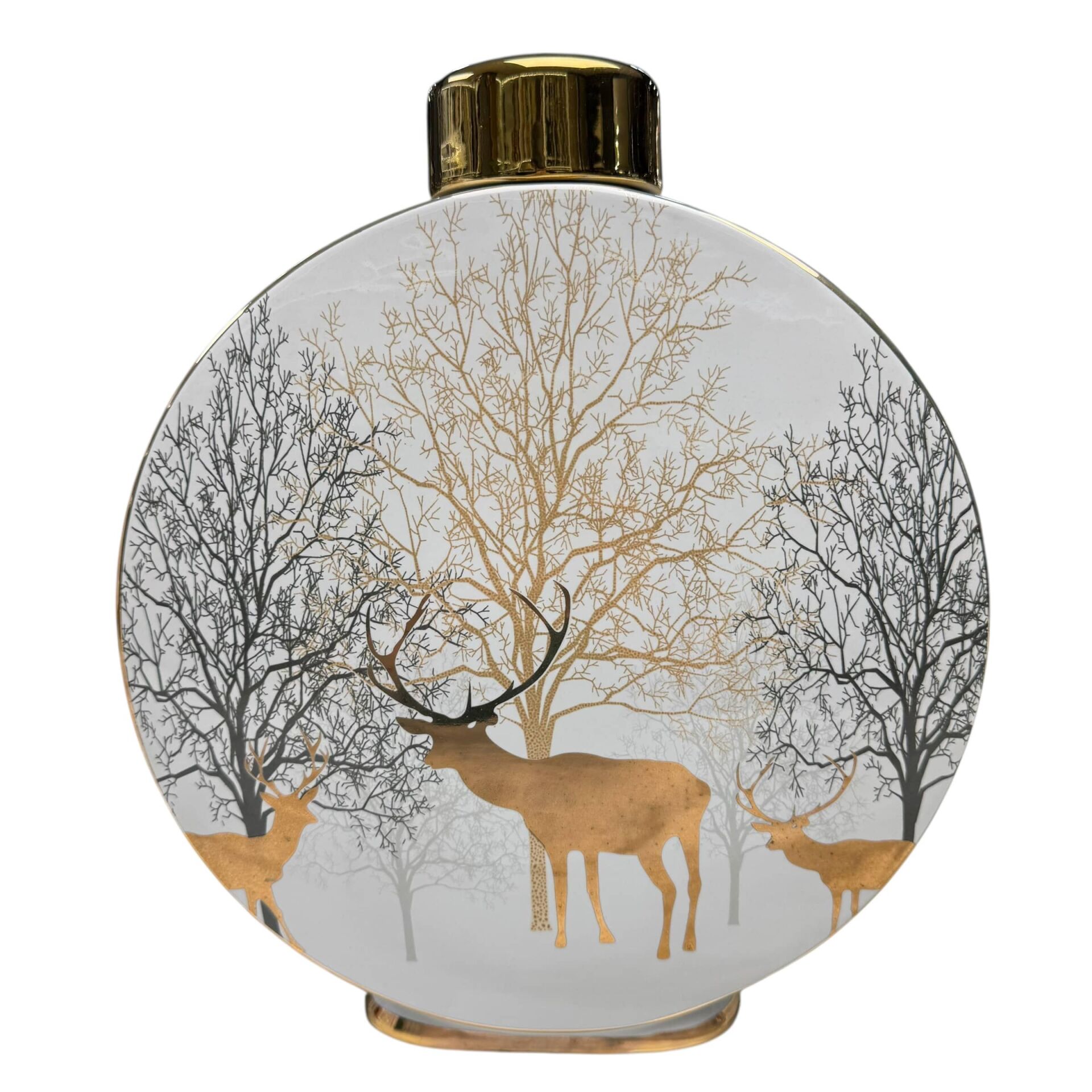 EL BOYAMA GEYİKLİ DESENLİ VAZO