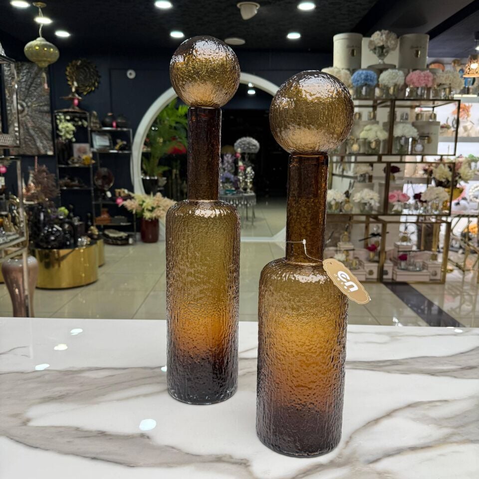 DEKORATİF CAM ŞİŞE 2'Lİ SET