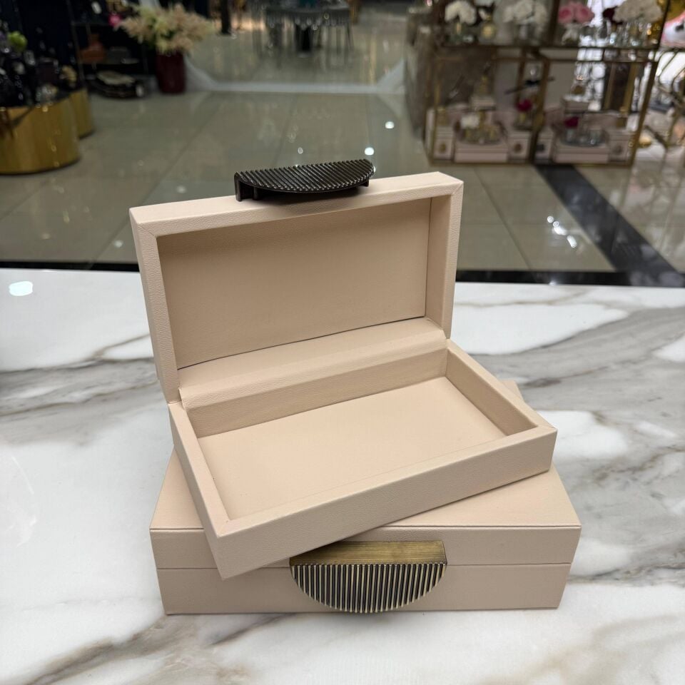 2'Lİ DERİ KUTU KREM