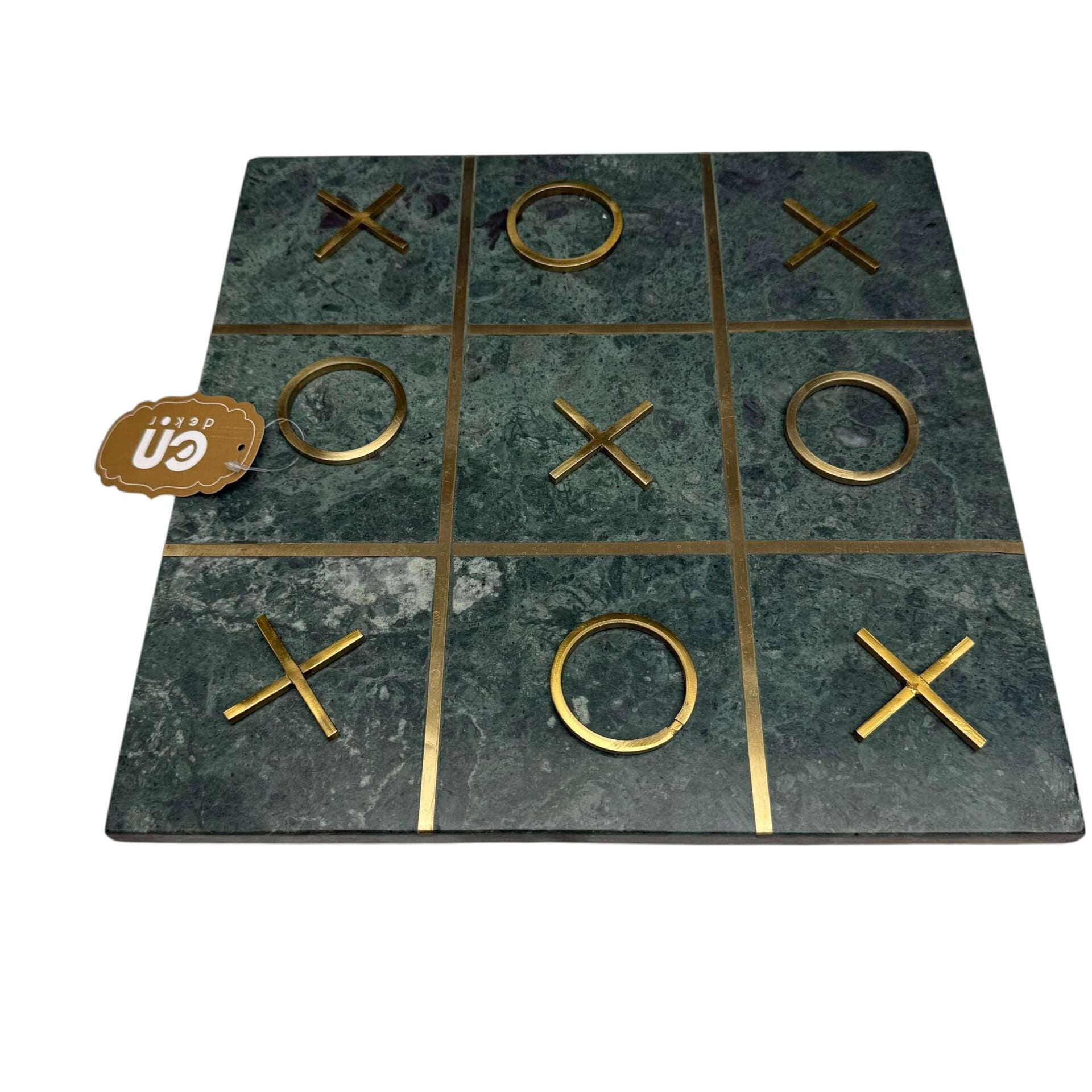 DEKORATİF TİC TAC TOE (XOX) OYUN SETİ – YEŞİL MERMER