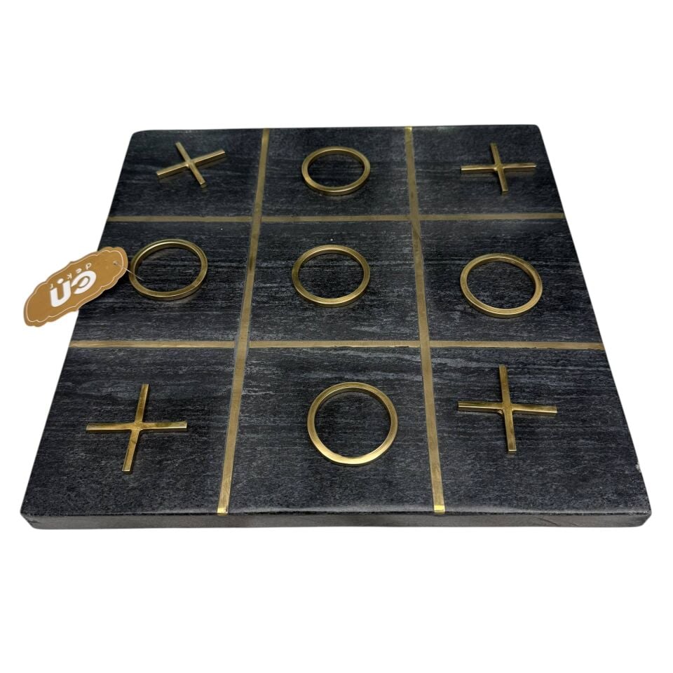 DEKORATİF TİC TAC TOE (XOX) OYUN SETİ – SİYAH MERMER