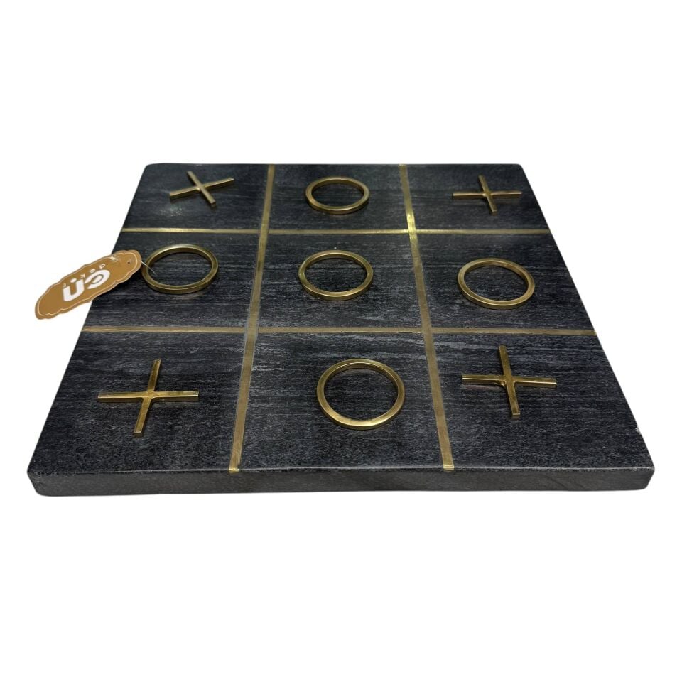 DEKORATİF TİC TAC TOE (XOX) OYUN SETİ – SİYAH MERMER