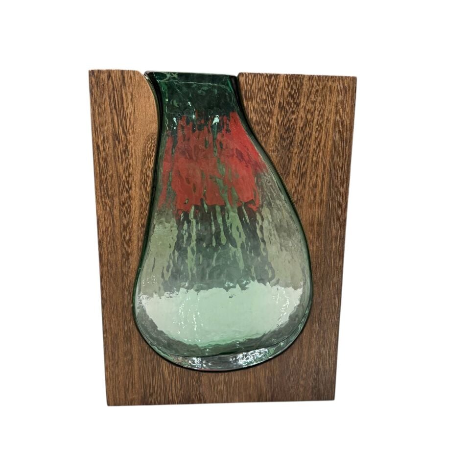 AHŞAP & CAM DEKORATİF VAZO (2’Lİ SET)