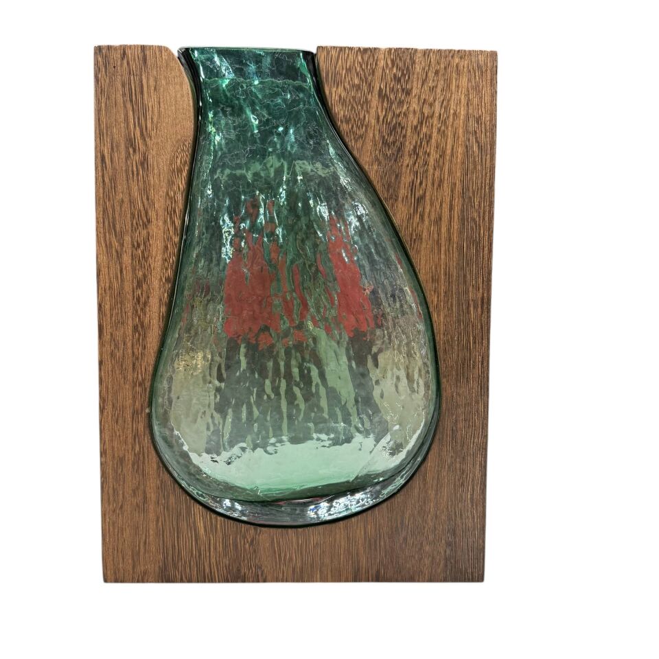 AHŞAP & CAM DEKORATİF VAZO (2’Lİ SET)