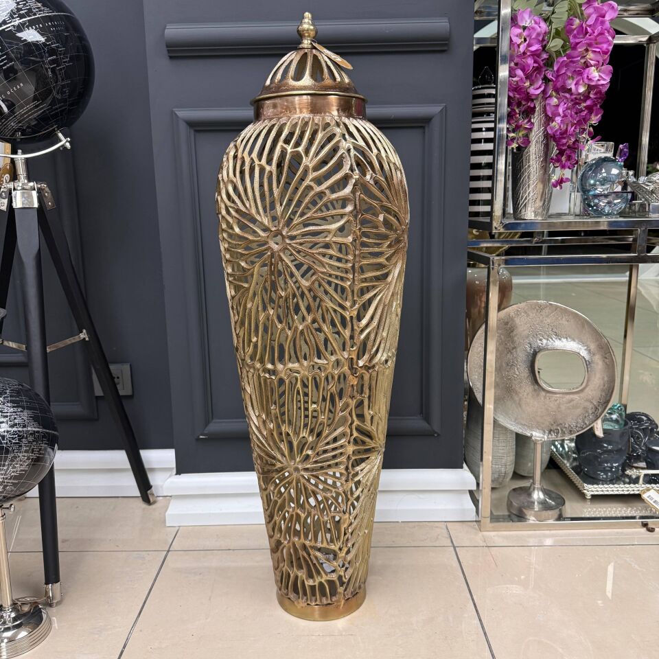 METAL AJURLU KAPAKLI VAZO (2’Lİ SET – DESEN 1)