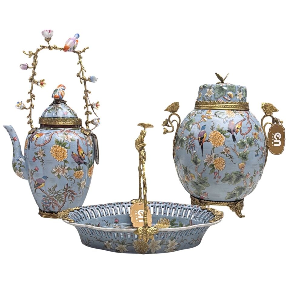 KUŞ MOTİFLİ KAPAKLI DEKORATİF KÜP