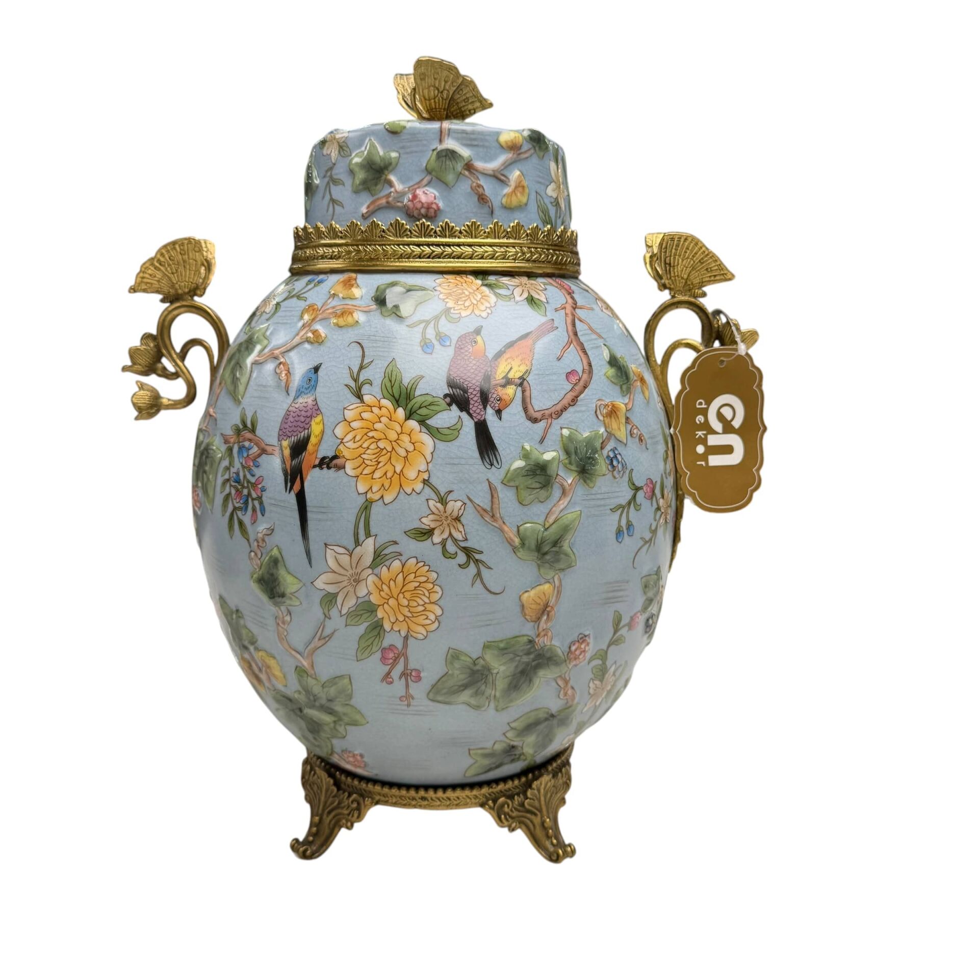 KUŞ MOTİFLİ KAPAKLI DEKORATİF KÜP