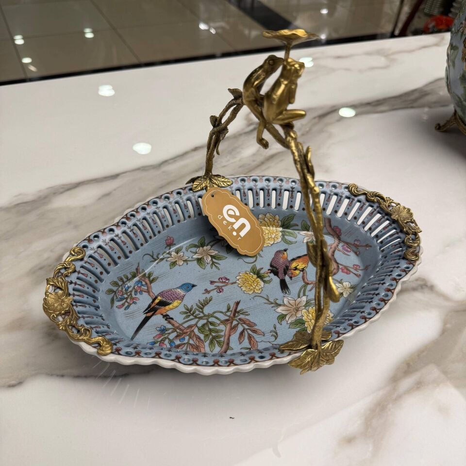 KUŞ FİGÜRLÜ DEKORATİF SUNUM TABAĞI