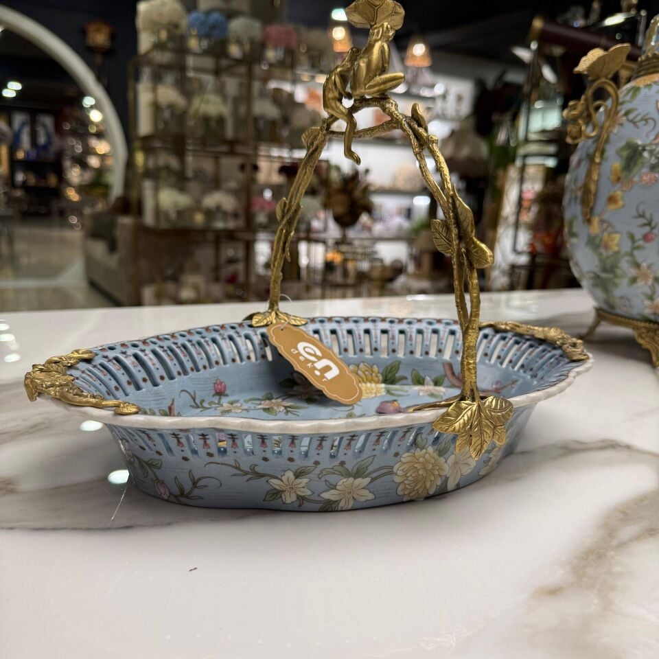 KUŞ FİGÜRLÜ DEKORATİF SUNUM TABAĞI