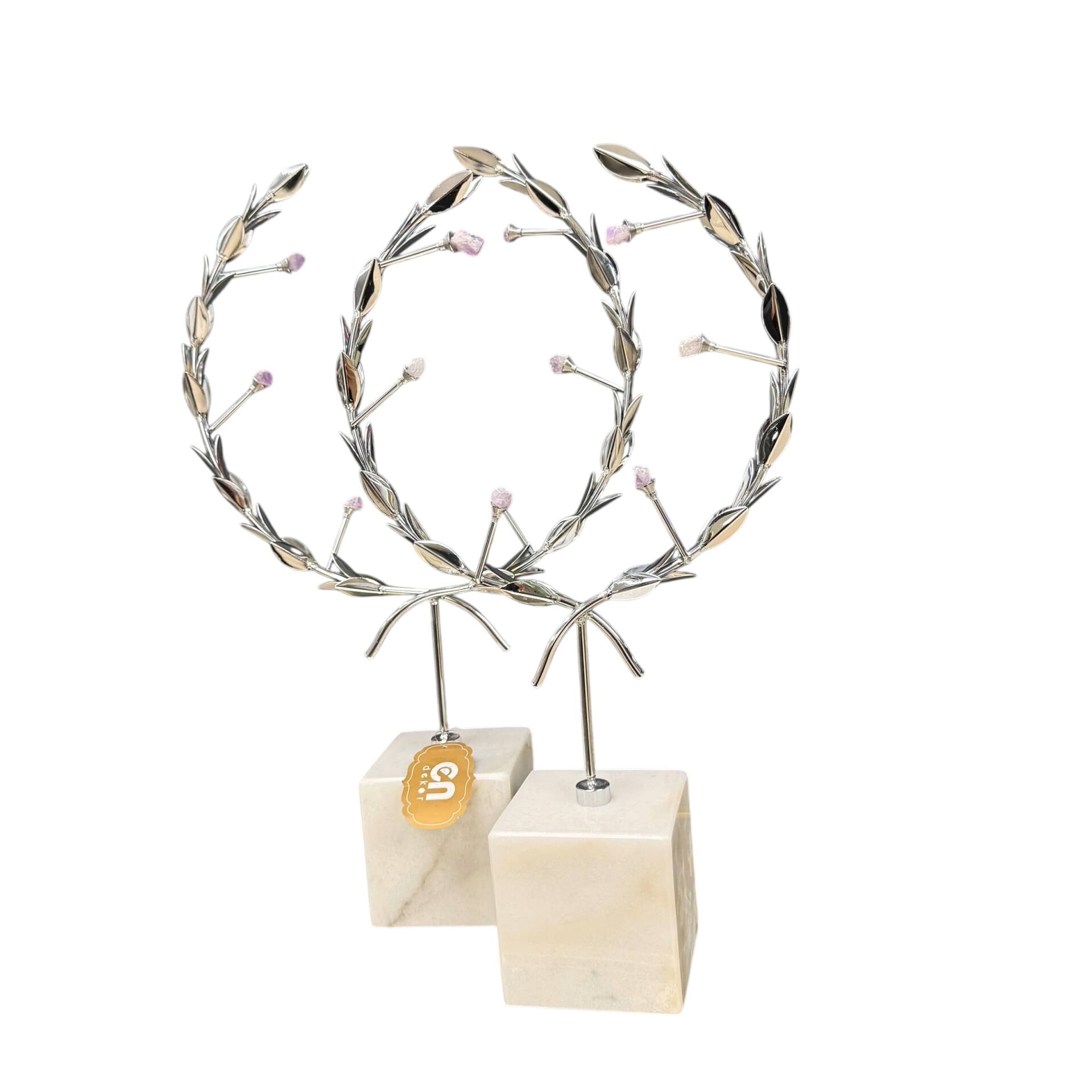 MERMER TABANLI METAL HALKA DEKORATİF OBJE (2’Lİ SET)