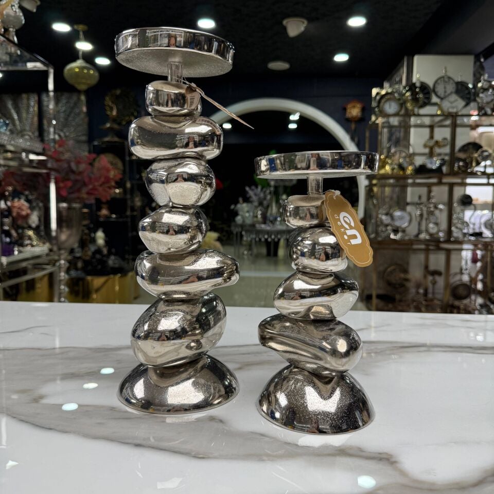 MODERN FORM DÖKÜM ŞAMDAN (2’Lİ SET)