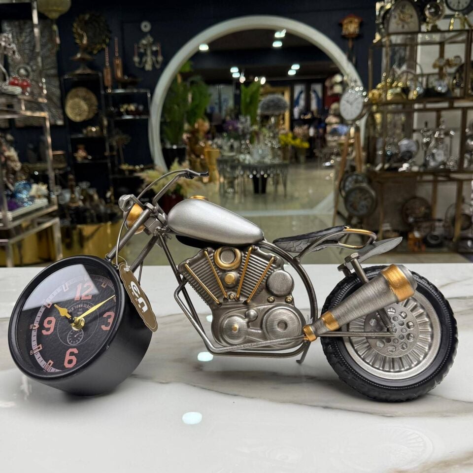 DEKORATİF MOTOSİKLET MASA SAATİ
