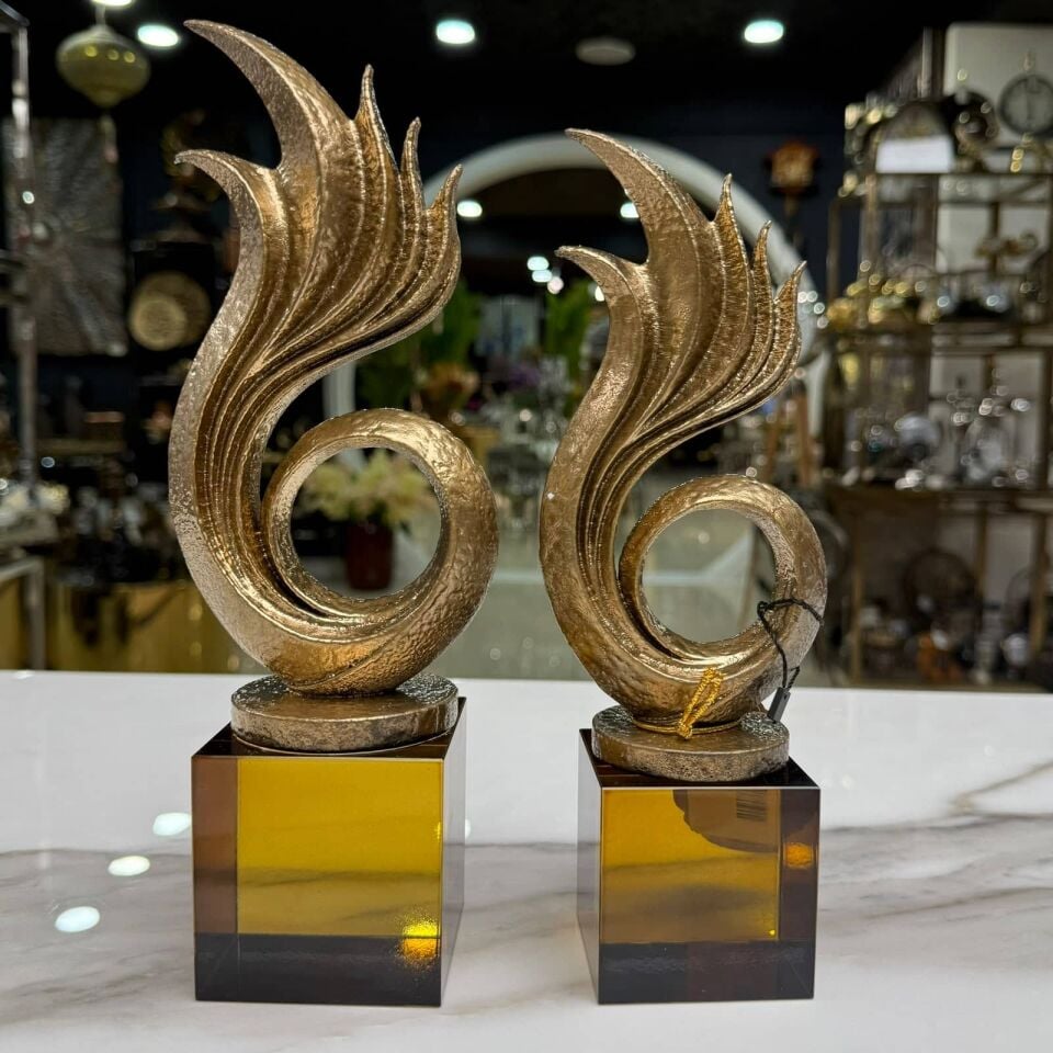 GOLD SERİSİ SOYUT DEKORATİF OBJE SETİ