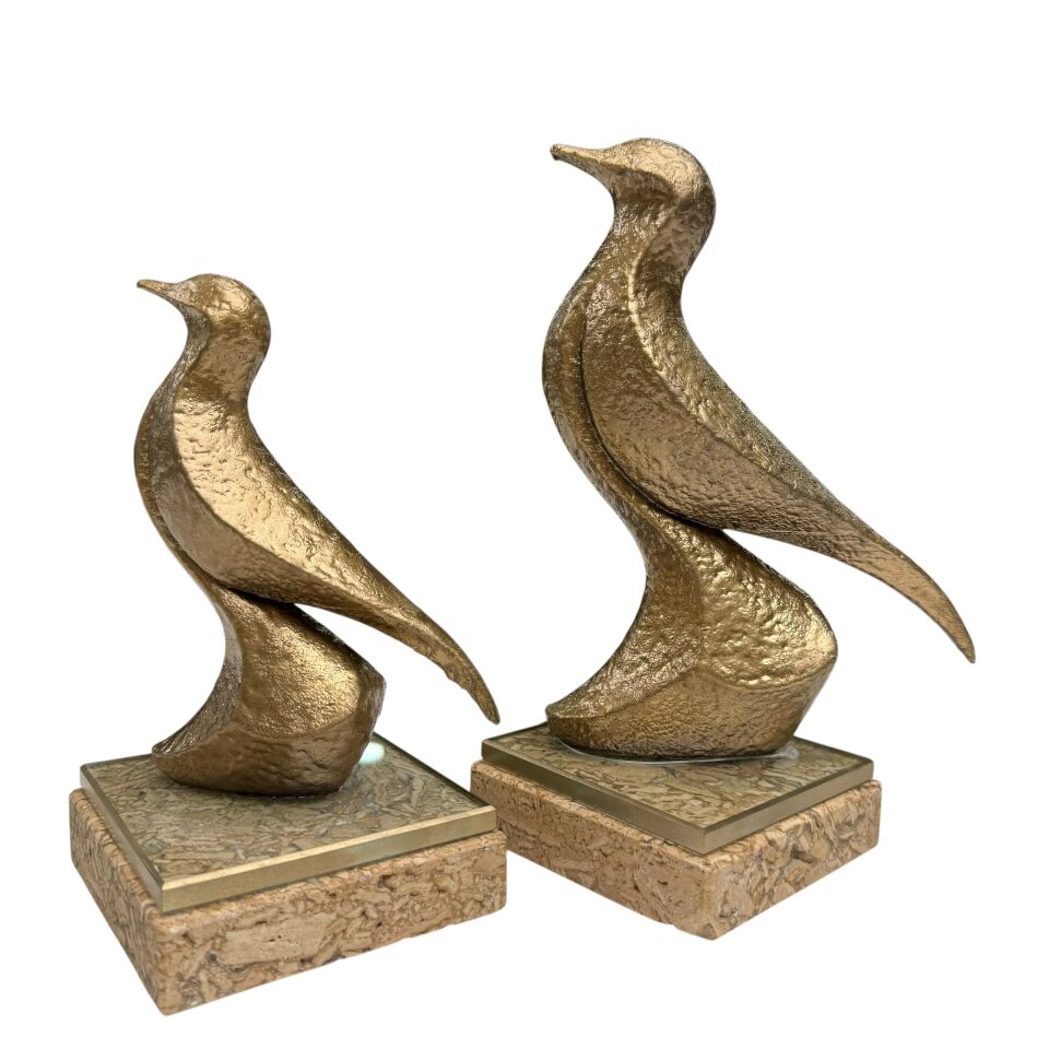 GOLD KUŞ FİGÜRLÜ DEKORATİF OBJE SETİ