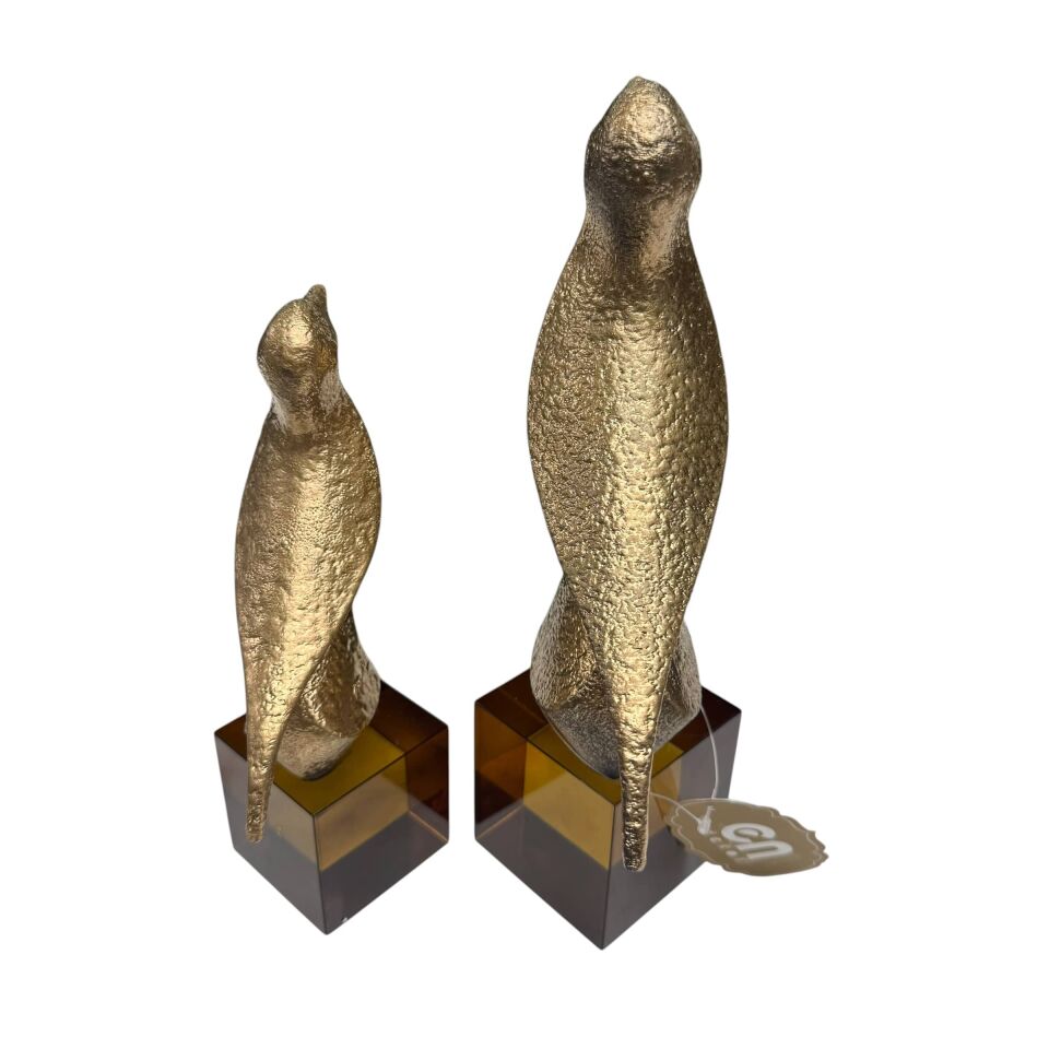 GOLD KUŞ FİGÜRLÜ DEKORATİF OBJE SETİ