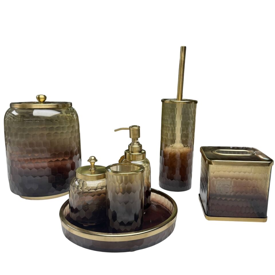 FÜME GOLD PİRİNÇ BANYO SETİ – 7 PARÇA