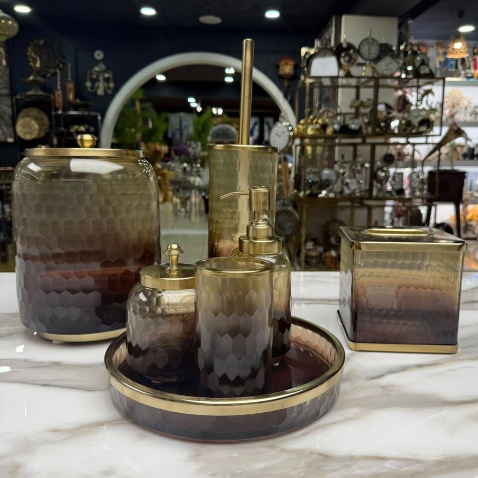 FÜME GOLD PİRİNÇ BANYO SETİ – 7 PARÇA